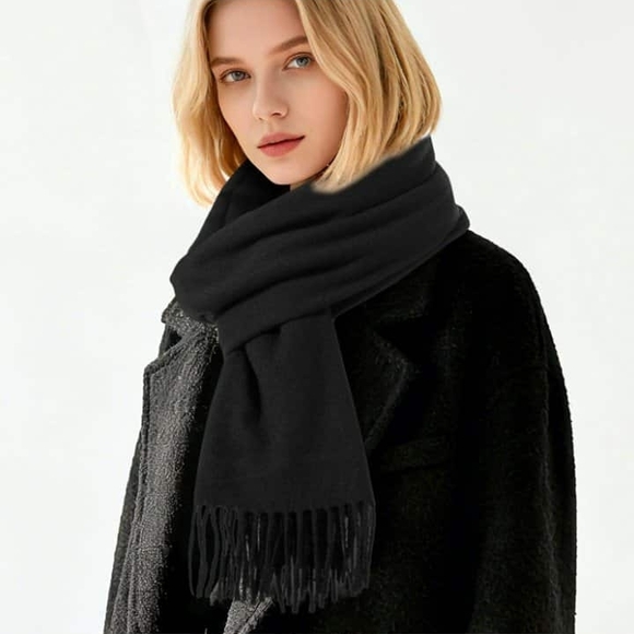 Elegant Black Scarf for Women - Picture 1 of 4